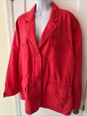 NWT Talbots Cotton Utility Jacket Women's 3X Button Front Pockets Career Classic